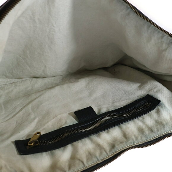 Gucci moon BAG LEATHER Black SHOULDER LOGO half HOBO - Picture 4 of 6